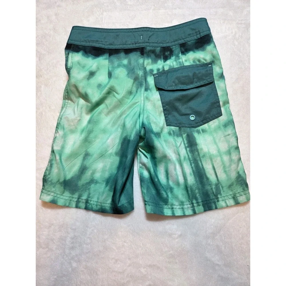 288. iXtreme Class Boys Green Tie Dye Board Shorts Swim Trunks Size 8